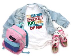 my teacher survived 100 days of me shirt, 100 magical days, 100 days of school, teacher life shirt, teacher appreciation