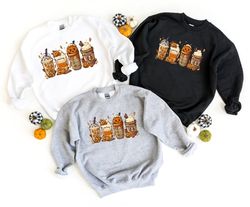 fall halloween coffee shirt, halloween sweatshirt, cute scary horror, halloween shirt, halloween matching, funny hallowe