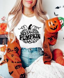 halloween pumpkin shirt, hey pumpkin shirt, trick or treat shirt, halloween shirt, spooky shirt, happy halloween shirt,