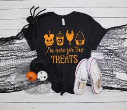 i'm here for the treats halloween shirts, funny halloween shirts, witch shirt, hocus pocus shirt, basic witch shirt, hap