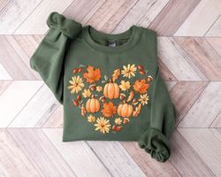 fall autumn sweatshirt, autumn leaves hart hoodie, fall heart thanksgiving hoodie, thanksgiving gift, fall gift for wome