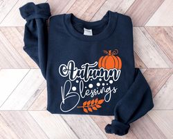 Blessed Thanksgiving Pumpkin Sweatshirt, Fall Season Sweatshirt, Thanksgiving Crewneck Sweatshirt, Floral Pumpkin Farm S