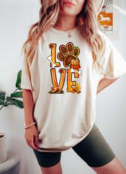 Dog Paw Print Thanksgiving Sweatshirt, Paw Print Pumpkin Sweatshirt, Dog Lover Pumpkin Sweatshirt, Love Dog Sweatshirt,