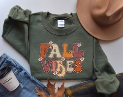 Fall Vibes Sweatshirt, Halloween Sweatshirt, Fall Sweatshirt, Fall Leopard Sweatshirt, Fall Time Sweatshirt, Cute Thank