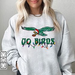 Vintage Go Birds Christmas Philly Eagles Santa Hat Shirt, Sweatshirt, Hoodie Retro Eagles Hoodie, 80S 90S Eagles Shirt,