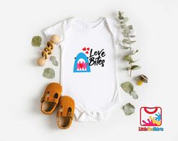 love bites shark baby onesie,valentines baby shark onesie,cute valentines day baby onesie