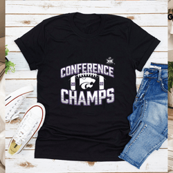 Kansas State Wildcats 2022 Big 12 Football Conference Champions Icon Bold Shirt