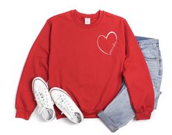 personalized grandma pocket sweatshirt, grandma heart sweatshirt, grandma sweatshirt, gift for grandma, nana sweatshirt,