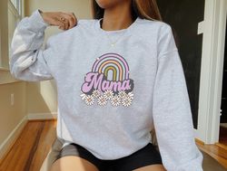 mama rainbow sweatshirt  mama sweater, baby shower gift, pregnancy announcement, women sweatshirt gift for mom, mom gift