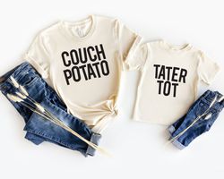 Dad and baby matching Sweatshirt gift set  couch potato dad shirt tater tot baby bodysuit or shirt  fun gift for fathers
