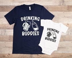 Drinking Buddies Shirts, Fathers Day Shirts, Gift For Dad, Milk And Beer Shirts, Matching Father Son Daughter Shirt, Aun