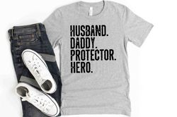 funny shirt men  husband daddy protector hero shirt  fathers day gift  husband shirt  dad shirt  wife to husband gift