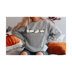 cat halloween sweatshirt, ghost halloween shirt, ghost cat shirt, fall sweatshirt for women, halloween shirt, funny hall