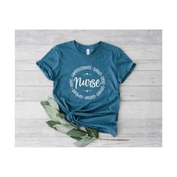 circle nurse compassionate smart strong, healthcare workers shirt, medical shirts, inspirational nurse shirt, nurse shir