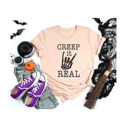 halloween shirt, crep it real shirt, funny halloween shirt, skeleton shirt, halloween witch shirt, gift for her, mom hal