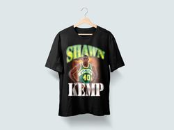 new shawn kemp vintage 90s basketball t-shirt 90s nba player tee, vintage style t-shirt, shawn kemp graphic tee seattle