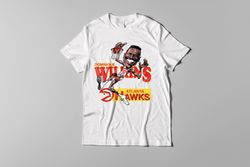 new throwback 1992 dominique wilkins basketball t-shirt nba  tee, vintage style t-shirt, atlanta hawks memorabilia domin