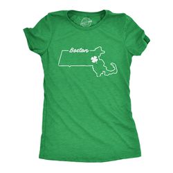 boston, massachusetts , st patricks day parade , st patrick day shirt, luck of the irish, green clover shirt woman, funn