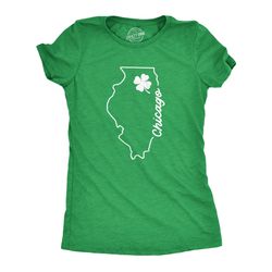 chicago, illinois , st patricks day parade , st patrick day shirt, luck of the irish, green clover shirt woman, funny sh