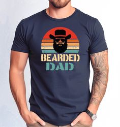 bearded dad tshirt, bearded dad gift tshirt, funny bearded dad, bearded hat dad t-shirt, fathers day gift tshirt