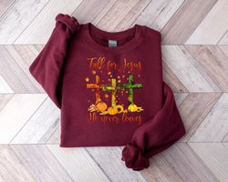 fall for jesus he never leaves, fall shirt, autumn shirt, thanksgiving shirt, ladies fall shirt, womens fall shirt, fall