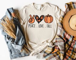 peace love fall shirt peace love pumpkin, cute fall shirt, autumn shirt, love fall shirt, fall mom shirt, fall women shi