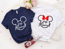 just married minnie and mickey shirt,disney matching couple tee,disney wedding matching tee,matching disney,bride and gr
