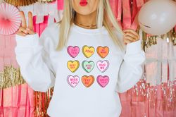 candy hearts sweatshirt, candy hearts shirt, valentines day shirt, valentines day sweatshirt, conversation hearts sweats