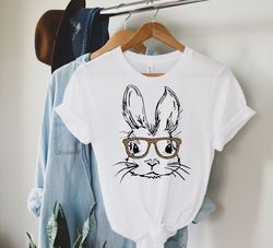 bunny glass shirts, leopard easter shirts, women easter shirts, bunny lover shirts, easter bunny tees, family matching s