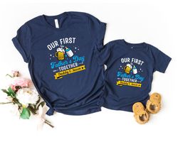 daddy and baby 1st fathers day matching shirts, personalized our first fathers day shirt, fathers day gift, new dad gift