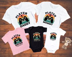 gamer family matching shirts, daddy and me gamer matching shirt, player 1 player 2 matching shirt, fathers day gift, pre