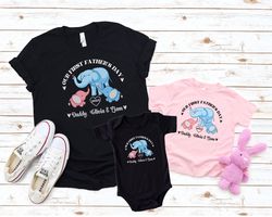 personalized our first fathers day shirt, twin dad elephant matching shirt, new dad fathers day gift, first fathers day