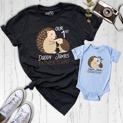 first fathers day shirts, our first fathers day matching shirts set, porcupine fathers shirt, first fathers day personal