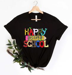 cute happy last day of school shirt for girls, teacher gift tshirt, end of school year shirt, hello summer break shirt,