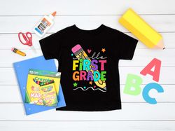 hello first grade shirt, back to school shirt, gift for 1st school grade, first day of school, teacher gift, student tee