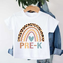 rainbow pre-k shirt, leopard pre-k shirt, welcome to school shirt, first day of school, hello pre-k shirt, back to schoo