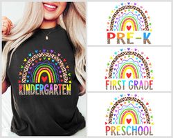 rainbow welcome to school shirt, leopard rainbow student shirt, teacher life shirt, cute school tee, gift for student, b