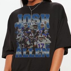 limited josh allen 90s vintage bootleg style football t-shirt, josh allen vintage t-shirt, retro american football tee f