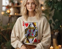 Queen of Hearts Valentines Sweatshirt Gift for Her, Retro Valentine Womens Shirt, Funny Valentines Day Sweater, Alice in