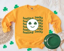 feeling lucky emoji patrick day shirt, lucky shirt, patrick day shirt, shamrock shirt, st patrick day shirt, irish day s