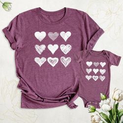 heart mommy and me shirts, mom and baby matching outfits, mothers day shirt, mom and daughter shirt, baby shower gift sh