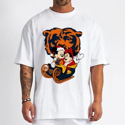 mickey minnie santa ride sleigh christmas chicago bears t-shirt - cruel ball