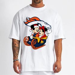 mickey minnie santa ride sleigh christmas denver broncos t-shirt - cruel ball