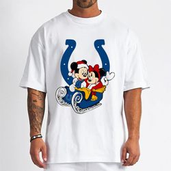 mickey minnie santa ride sleigh christmas indianapolis colts t-shirt - cruel ball