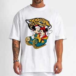 mickey minnie santa ride sleigh christmas jacksonville jaguars t-shirt - cruel ball