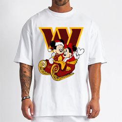 mickey minnie santa ride sleigh christmas washington commanders t-shirt - cruel ball