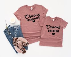 chaos coordinator shirt,chaos creator shirt,matching mom and daughter,matching outfit,mom and baby,pregnancy announcemen