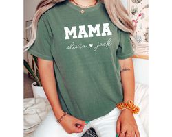 Mama Shirt With Kids Names, Personalized Mom Shirt, Mom Birthday Gift, Custom Mom Shirt, Custom Kids Name Mama Shirt, Mo