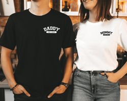 mommy daddy est 2023 shirt, promoted to mommy shirt, promoted to daddy shirt, matching new mom dad shirts, pregnancy ann