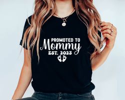 promoted to mommy est 2023 shirt, new mommy shirt, pregnancy reveal shirt, disney mommy shirt, disney pregnancy shirt, g